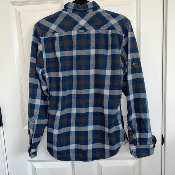 Fjallraven Skog Flannel Shirt Size S Slim Fit Long Sleeve Button Down Blue Plaid - Picture 2 of 6